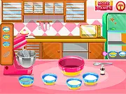 The finished Strawberry Swiss Roll dessert game image, showing sliced cake with cream and fresh strawberries