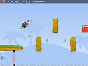 LadyBug! LadyBug! Adventure free online platformer game screenshot featuring the ladybug hero jumping to collect a liquid crystal on PlayArcadeHub