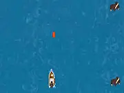 War at Sea free online game screenshot showing a naval ship shooting projectiles at approaching enemy ships and aircraft
