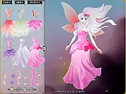 Fairy Twinkie Dressup free online game screenshot, adorable fairy with wings and sparkling dress, magical dress-up game