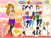 Girl wearing a fashionable sweater with accessories in the Sweater Fashion Beauty game