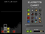 The Naturyon puzzle game screen showing colorful elemental blocks stacked and combining in a laboratory-style setting