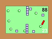 A screenshot from the free online game The Follower 2, showing a small white object attempting to follow a fast-moving, multi-colored cursor on a black background.
