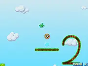 Rolling Turtle game screen, turtle rolling fast to catch the flag, free online platformer game
