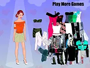 College Girl Becky Dressup free online game, girl wearing jewelry and beautiful shoes for night club, play fashion game