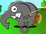 Play Elephant Fun free online, pulling the cartoon elephant's ear to see a funny reaction