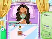 Princess Appendicitis Surgery free online game screenshot, doctor operating on a princess, medical simulation game