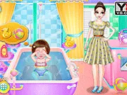 Crazy Baby Nanny Care online game, free baby care simulation, dress up and bath game, PlayArcadeHub