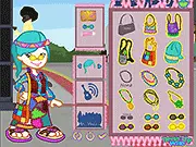 Hippie Fashion Dress Up free online game with tie-dye, bell-bottoms, and retro 70s clothing