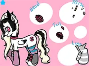 The Expired Moon's Alice game art showing Alice in an elaborate gothic dress next to a beautifully styled fantasy pony.