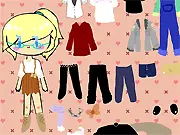 Screenshot of Felix Dress Up game interface, showing the character Felix wearing a stylish outfit with a selection of shirts and accessories next to him. Play free online dress up game.