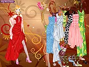 Screenshot of Brittany Gown Dress Up game showing the character Brittany standing ready to be dressed for either a formal or casual party.