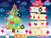 Xmas Tree Design free online holiday game, decorating a Christmas tree with colorful ornaments and lights