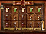 Beers Slots online game screen showing spinning reels with various beer and alcohol-themed symbols on the paylines.