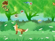 Foxy Breakfast free online arcade game, a cute fox catching food falling from a tree