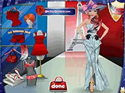 Models of the World: France Dress Up game screenshot showing a model ready for the runway in Parisian couture. Play free fashion games online.