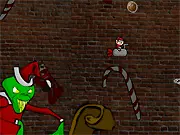 Down The Chimney hoverboard action game, dodging obstacles and shooting objects, play free online arcade game