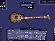 Free online creative game thumbnail for Guitar Workshop 2, showing a highly customized electric guitar with various parts laid out for design.
