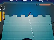 Castle Draw free online game thumbnail showing stickman army attacking a castle, with a wizard casting a defense spell