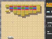 Flash Brickout free online Arkanoid game, a paddle hitting a ball to smash colorful bricks, retro arcade game with power-ups