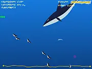 Play Frosty Frenzy free online penguin adventure game, lead a flock underwater, collect power-ups and upgrades