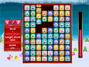Christmas Smile free online match 3 puzzle game, colored smilies on a grid being matched by dragging strips, festive holiday game