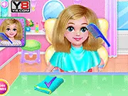 Little girl character with a brightly styled hairdo and fashionable clothing, representing the Hairdo Kids Salon online game
