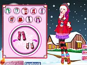 Animated scene from Christmas Wish showing a beautifully decorated Christmas tree, a snowy village, and Santa Claus delivering gifts