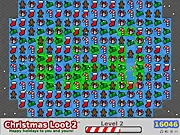 Christmas Loot 2 online match 3 puzzle game screenshot with festive powerups