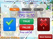 Sanjay and Craig Maths Test game banner showing Sanjay and Craig characters and math equations on the screen.