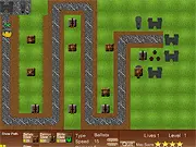 Screenshot of the Fupa Kingdoms Defense game showing a top-down view of a colorful tower defense map with several defensive towers attacking a large wave of enemy units.