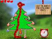 Play free online physics puzzle game Plastic Christmas, decorating a Christmas tree with tinsel