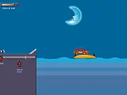 High Speed Flash free online game screenshot - car jumping over a gap between landing boards