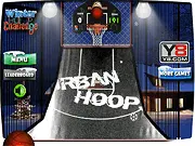 Winter Hoop Challenge free online basketball game screenshot - shooting a hoop in a snowy environment