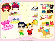 Axel and Alice Dress Up game screenshot, play free online kids game styling two cute children.
