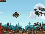 Fortress Magnus free online game, defending a flying castle against mechanical invaders