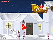 Sugar Free Super Hero: Christmas Time free online game, helping Santa deliver blue and pink presents, PlayArcadeHub
