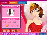 Screenshot of Fabulous Girl Make Up game showing the stylish girl Linda in the process of getting a glamorous fashion makeover with makeup and accessories.