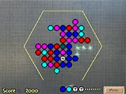 Ball-Box Match 3 free online game, colorful bubble shooter puzzle, balls being cleared from the board