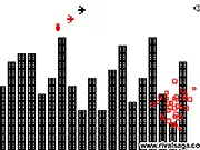 Bomb Blitz free action game screen showing a plane flying over buildings being bombed