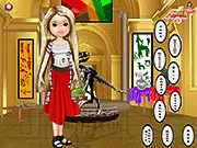 Lexa wearing a trendy dress and glittering jewelry, ready to visit the museum
