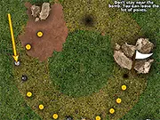 Playing Money Golf, aiming a shot to collect gold coins on a tricky puzzle level in the free online game
