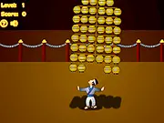 Akita Kanto Festival free online balance game showing a person balancing a tall bamboo pole decorated with lanterns.