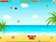 Hungry Crab free online arcade game showing a red crab character underwater collecting food and coins.
