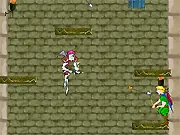 Bow Adventure game screen showing a hero archer character aiming a bow and arrow in a fantasy castle setting