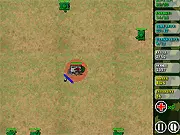 A player's base using a glowing energy shield to deflect a projectile from an enemy tank in the free online game Shield Defense