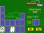 Solitaire Hop! online game board showing various pieces arranged for the player to begin hopping and solving the puzzle on PlayArcadeHub.