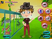 Katy Going to the Zoo dress-up game screenshot showing Katy ready to be styled with various clothing options visible