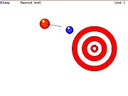 The Nameless Ball online physics puzzle game screenshot showing a red ball and several small targets.