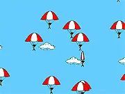Free Falling extreme online game on PlayArcadeHub, player dodging obstacles during a high-speed fall from the sky